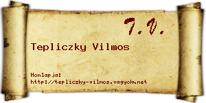 Tepliczky Vilmos névjegykártya
